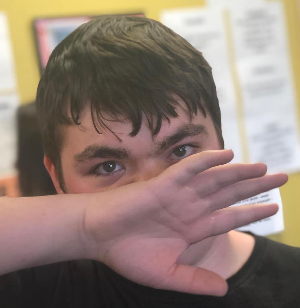 Brody Williams (9) has a case of the sniffles during cold and flu season.