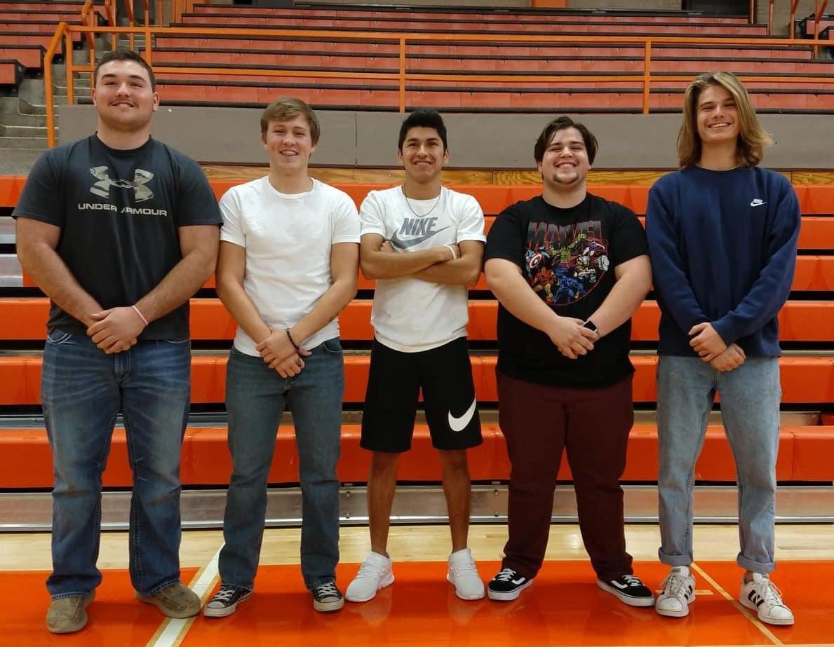 2019 Cowboy Joe Candidates are Kade Funston, Jackson Randles, Christian Radabaugh, Adam Henely, and Josh Young.